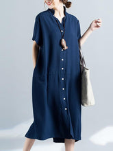 Loose Pure color Comfortable Long Shirt Dress